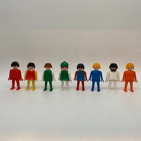 Vintage Geobra Playmobil Boys and Girls Set of 8 Figurines - Picture 1 of 6